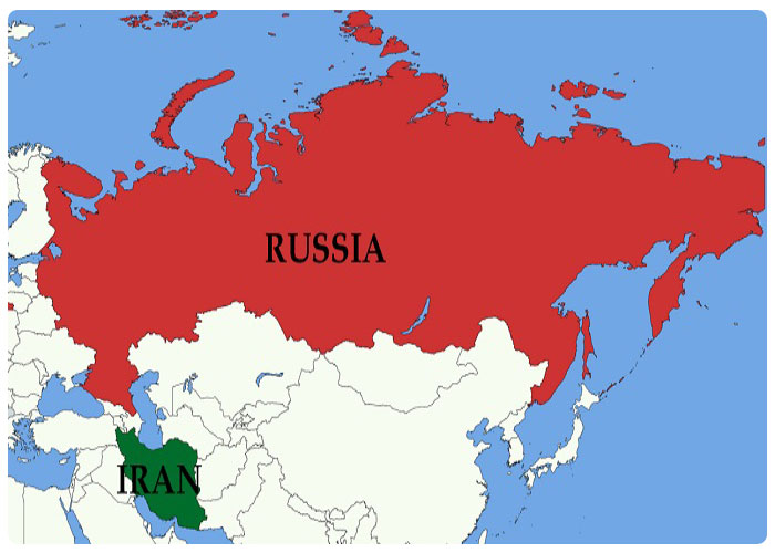 Russia-Iran-map