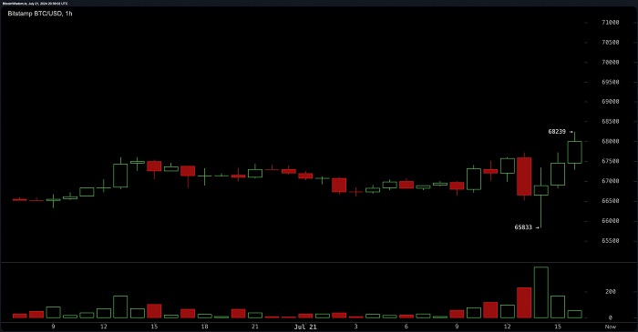 پس از اعلام این خبر، قیمت بیت کوین به 65,833 دلار کاهش یافت و سپس به سرعت به بالای محدوده 68 هزار دلاری بازگشت